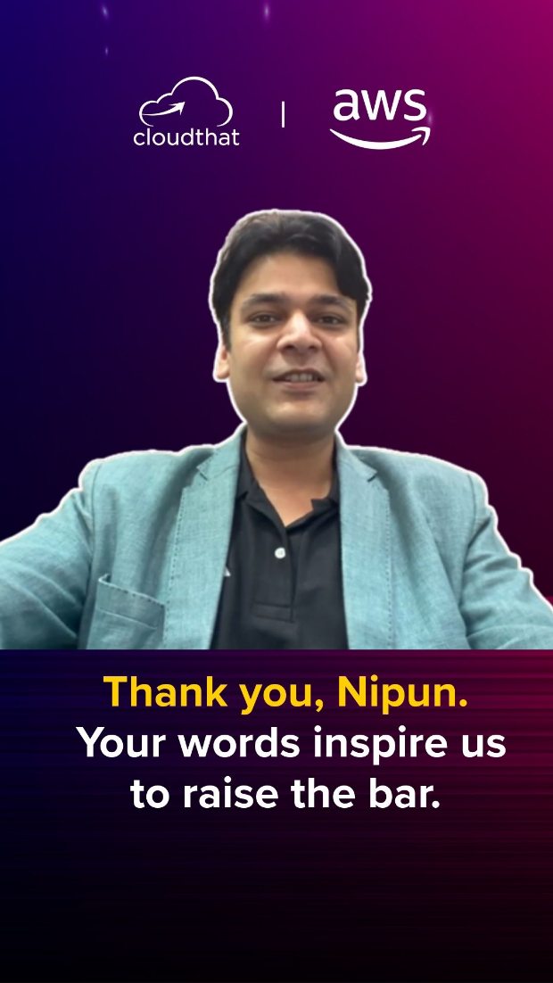 A heartfelt thank you to Nipun Gupta, Head of L&D at Axis Finance Limited, for sending over his warm wishes! His kind words inspire us to keep building meaningful learning experiences, driving real impact, and putting our customers first.

Here’s to more collaboration, more innovation, and many more milestones ahead. We’re proud to have your trust on this journey!
@amazonwebservices

#amazonwebservices  #awardwinning #awspartners #awspartneroftheyear2025  #ClientTestimonial