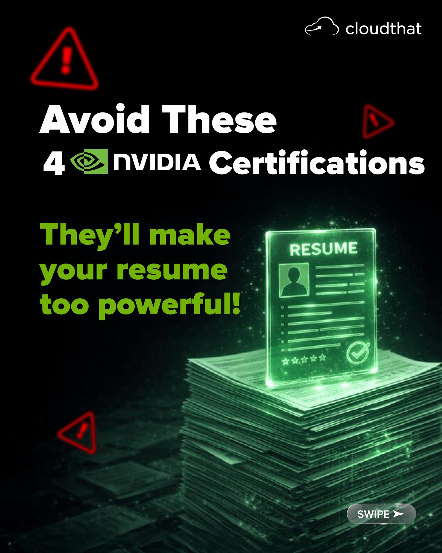 We’ve got people complaining about these @nvidia certifications...
Apparently, they make your resume too strong, your skills too sharp, and your career too unstoppable.

If you’re brave enough to explore them, comment below and find out how these NVIDIA certifications can transform your AI journey.
 
#NVIDIACertifications #AICertifications #GenerativeAI #MachineLearning #DataScience