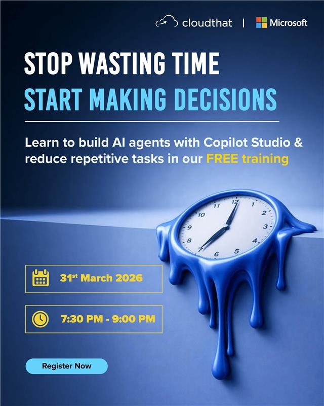 To register, click on the link in bio. 

Time doesn’t just pass… it gets consumed by repetitive tasks

The more you spend on routine work, the less you have for decisions that truly matter.

What if you could automate it?

AI agents can take over repetitive tasks, helping you focus on high-impact work and smarter decisions.

Join our FREE training and learn how to build intelligent agents using @microsoft Copilot Studio.

#FreeTraining #MicrosoftCopilotStudio #AIAgents #TechTraining #MicrosoftCertified