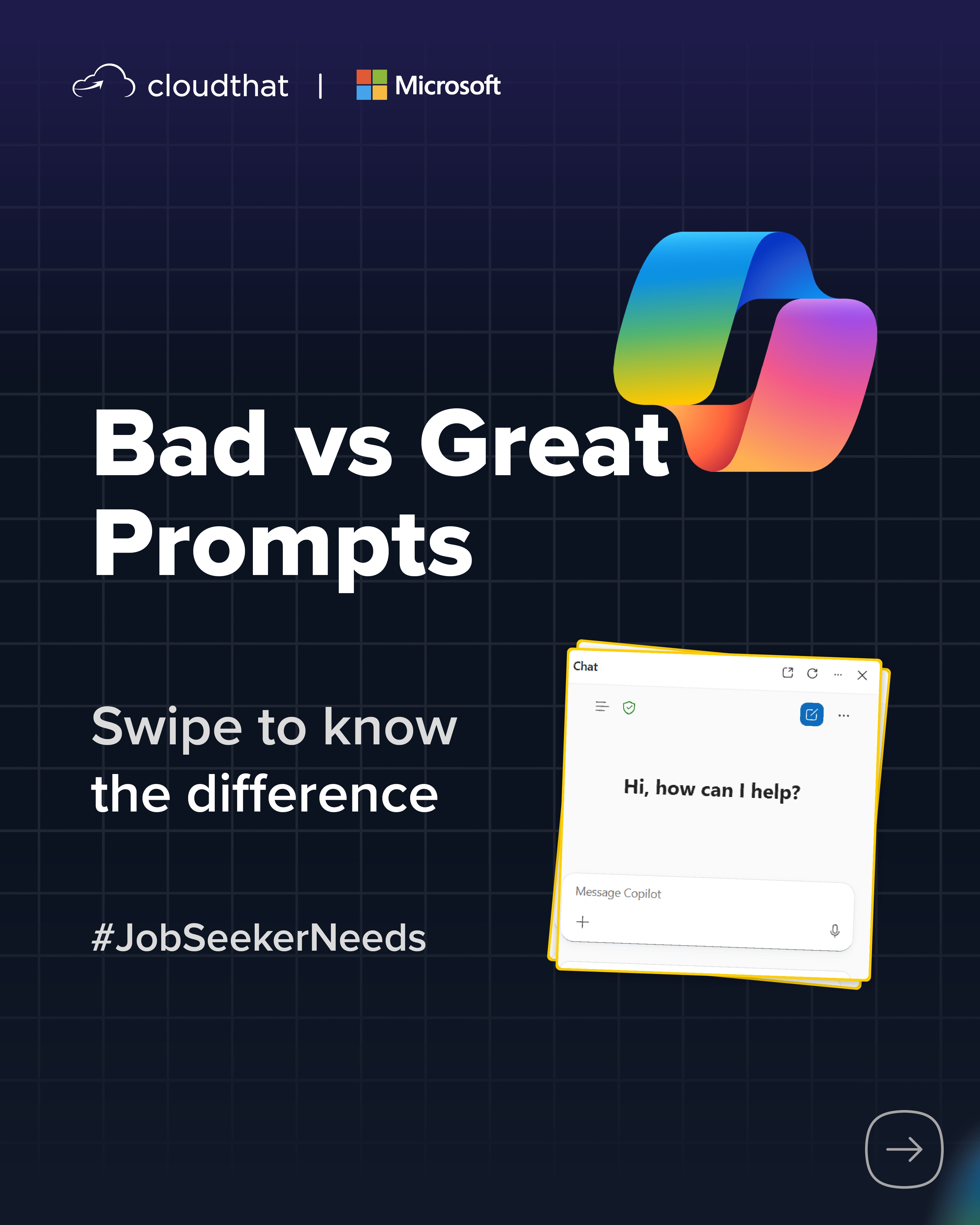 Watch the full video - link in bio. 

Most people use AI for resumes. Very few know how to prompt it properly.

The difference between an average resume and a recruiter-ready resume often comes down to how you ask AI to help you.

We’re breaking down the difference between ❌ bad prompts and ✅ great prompts so you can use @microsoft Copilot smarter for resumes, projects, summaries, and job applications.
@MicrosoftLearn

[AI resume builder, Microsoft Copilot prompts, resume prompts for AI, resume writing with AI, ATS-friendly resume tips, AI job search tips, Microsoft Copilot for students, AI tools for freshers, resume optimization, resume hacks 2026, recruiter-friendly resume, AI-powered resume writing, prompt engineering for beginners]

#MicrosoftAISkillsFest #MicrosoftCopilot #ResumeTips #AI #FreeTraining